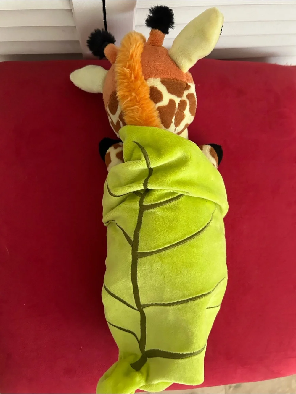 Disney Brown-and-Cream Giraffe Plush with Green Blanket